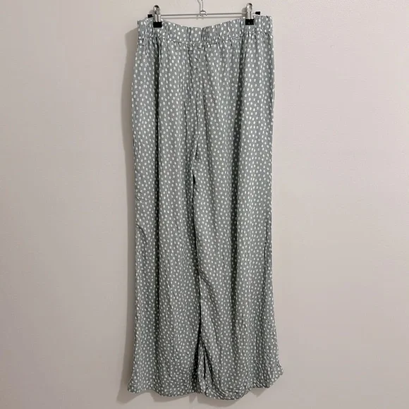 NWT Sun Day Club Green White Polka Dot High Rise Wide Leg Pants Women Medium - Picture 3 of 5